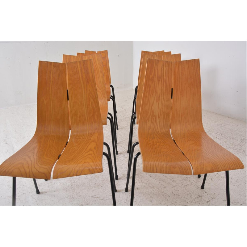 Lot de 8 chaises vintage Ga par Hans Bellmann pour Horgen-Glarus, Suisse 1960