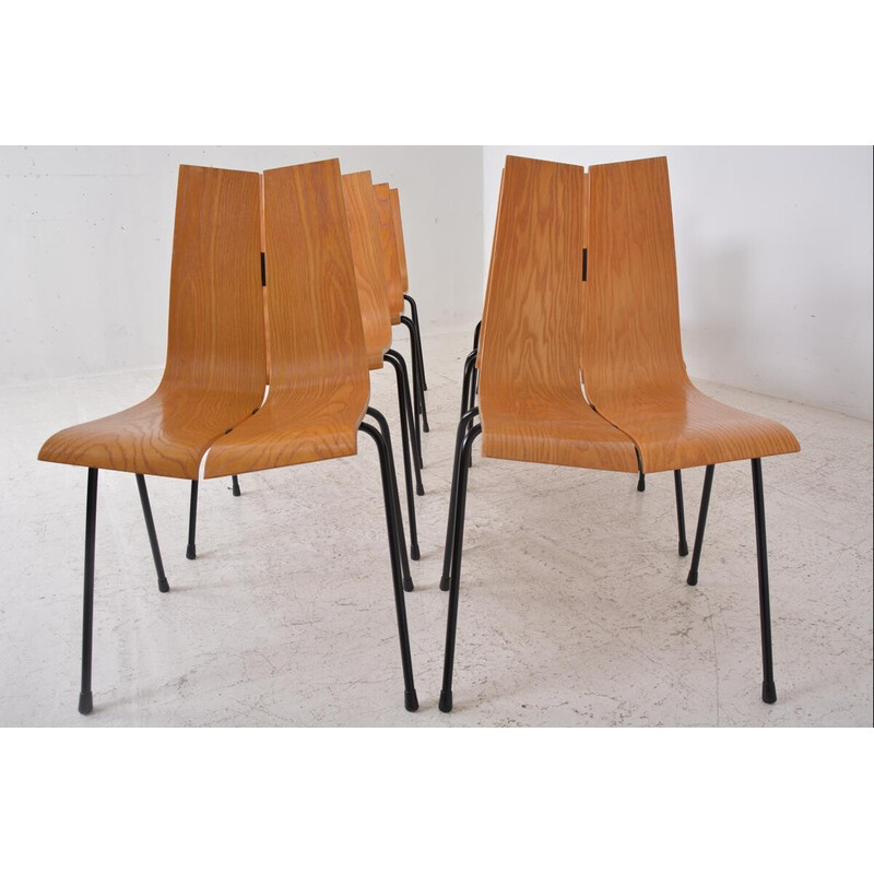 Lot de 8 chaises vintage Ga par Hans Bellmann pour Horgen-Glarus, Suisse 1960