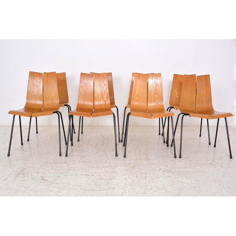 Lot de 8 chaises vintage Ga par Hans Bellmann pour Horgen-Glarus, Suisse 1960