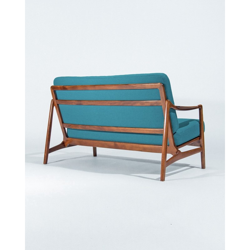 Vintage beech and wool sofa by Tove and Edvard Kindt Larsen for France & Daverkosen, Denmark 1950s