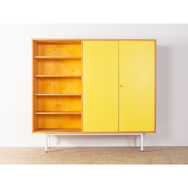 Vintage highboard in oak and steel for Wk Möbel, Germany 1960s