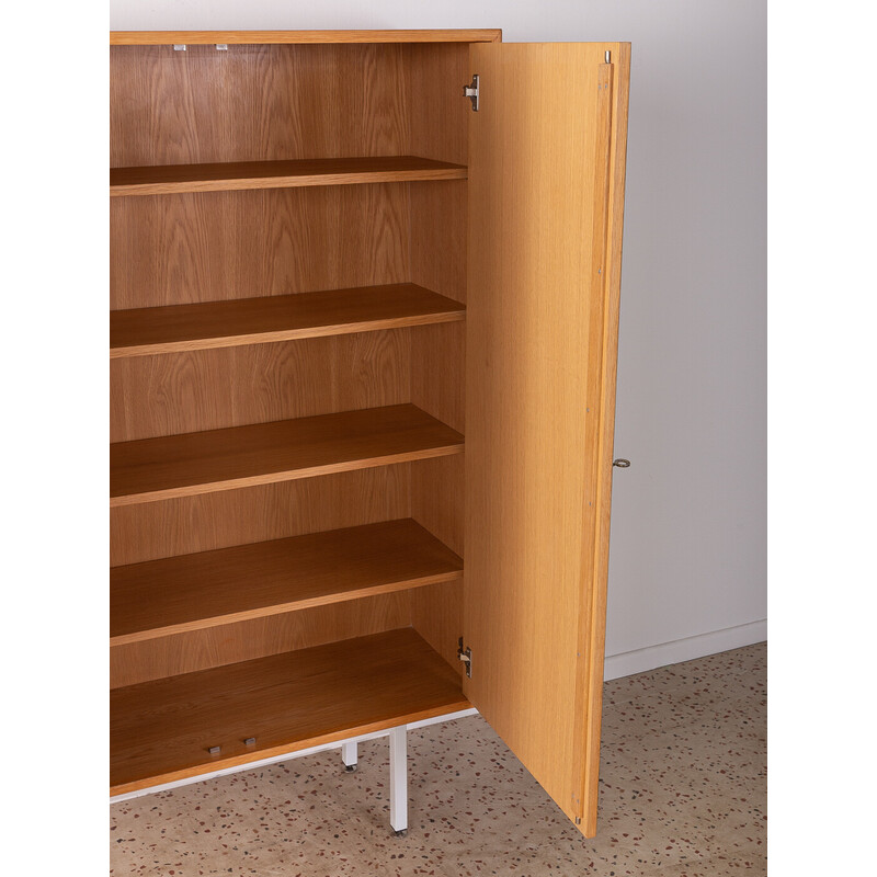 Vintage highboard in oak and steel for Wk Möbel, Germany 1960s