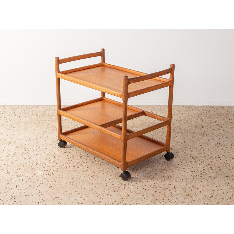 Vintage teak serving trolley by Johannes Andersen for Cfc Silkeborg, Denmark 1960s