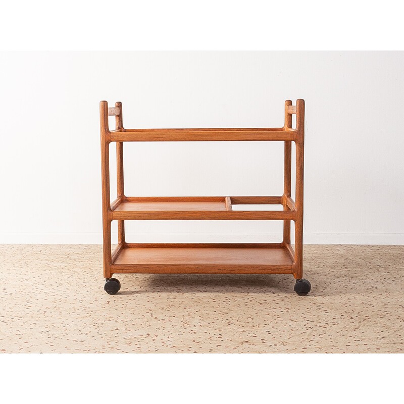 Vintage teak serving trolley by Johannes Andersen for Cfc Silkeborg, Denmark 1960s