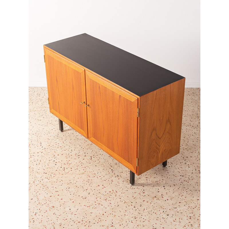 Commode vintage en teck et acier pour Poul Hundevad, Danemark 1960