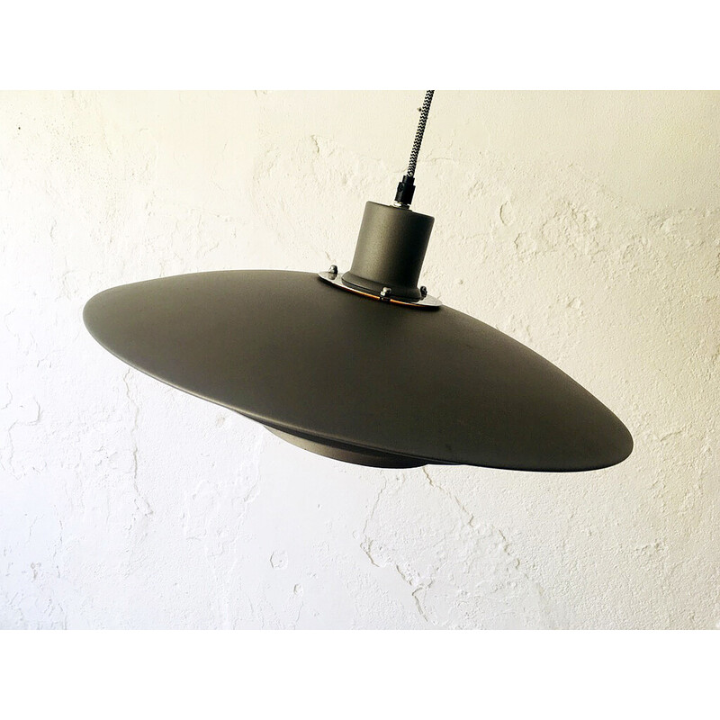 Vintage pendant lamp in gray metal, Denmark 1980s