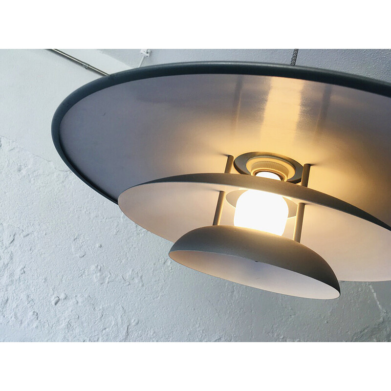 Vintage pendant lamp in gray metal, Denmark 1980s