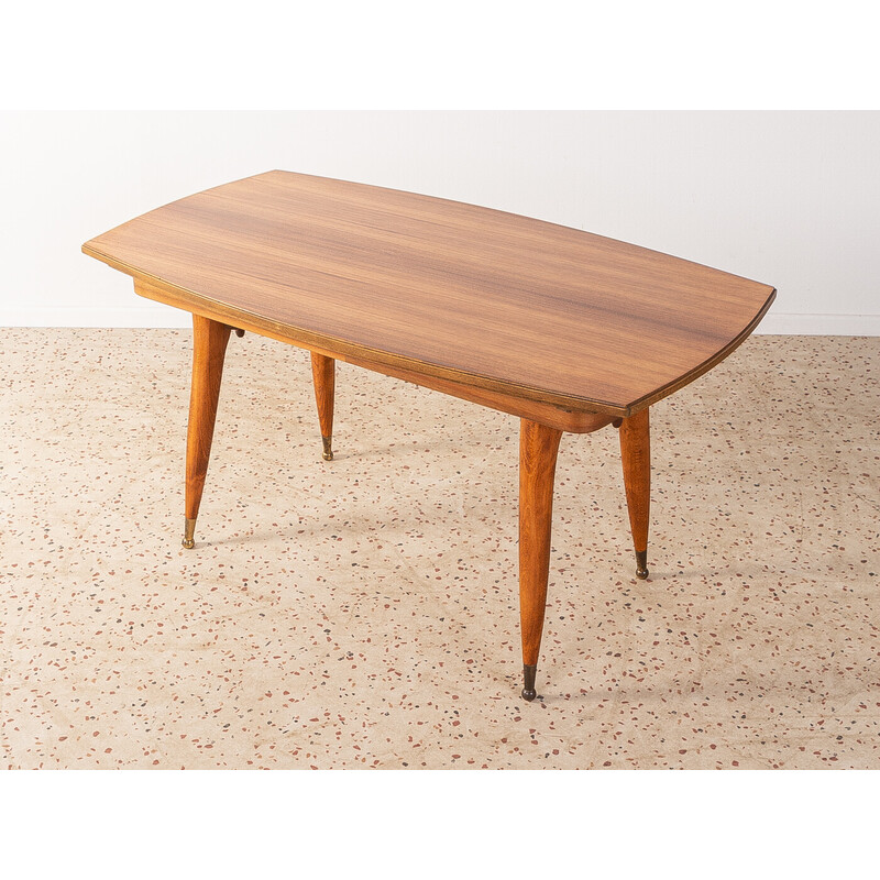 Mesa de centro regulable vintage en madera maciza y teca, Alemania años 50