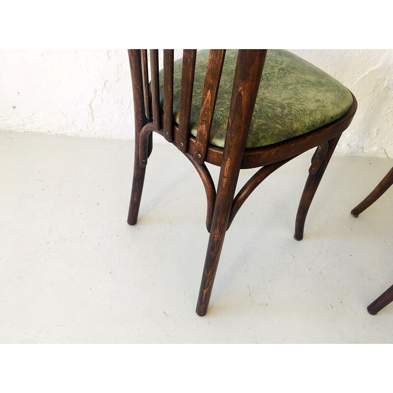 Paar Vintage-Café-Stühle aus Holz, 1950er Jahre