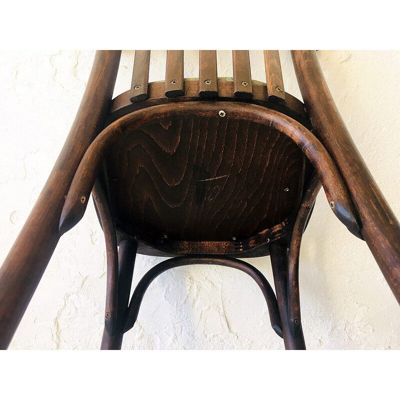 Pair of vintage wooden cafe chairs, 1950s