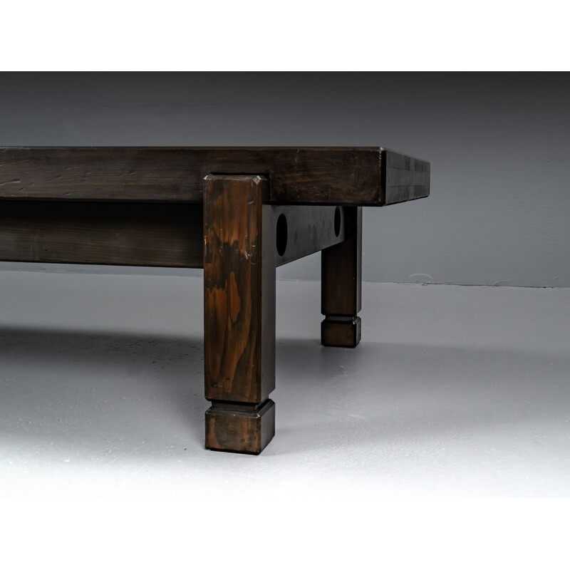 Mesa de café Vintage softwood, França 1960