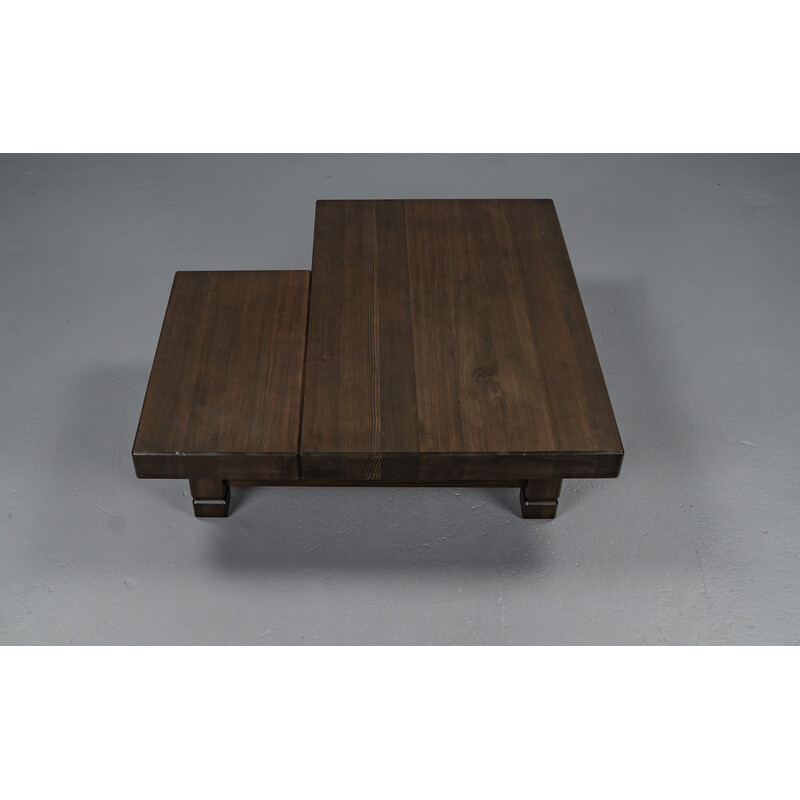 Vintage softwood coffee table, France 1960s