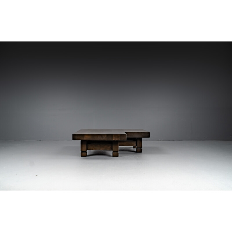 Vintage softwood coffee table, France 1960s