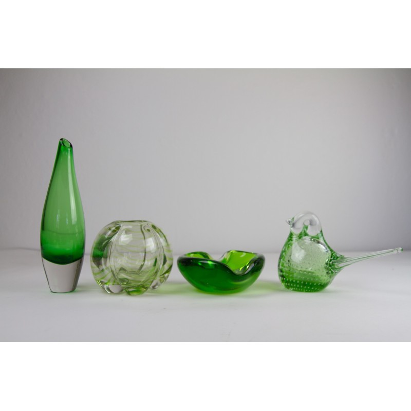 Lote de 8 vasos de vidro vintage, Dinamarca Anos 60