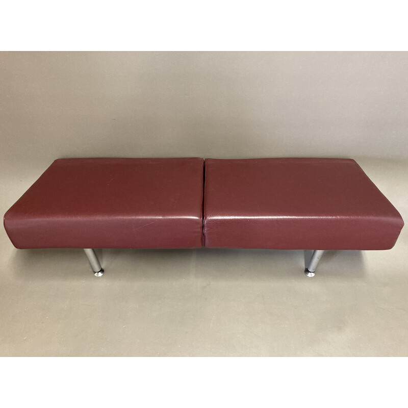 Vintage leather and metal hanging sofa