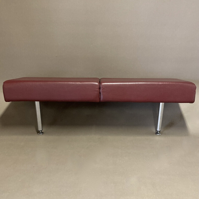 Vintage leather and metal hanging sofa