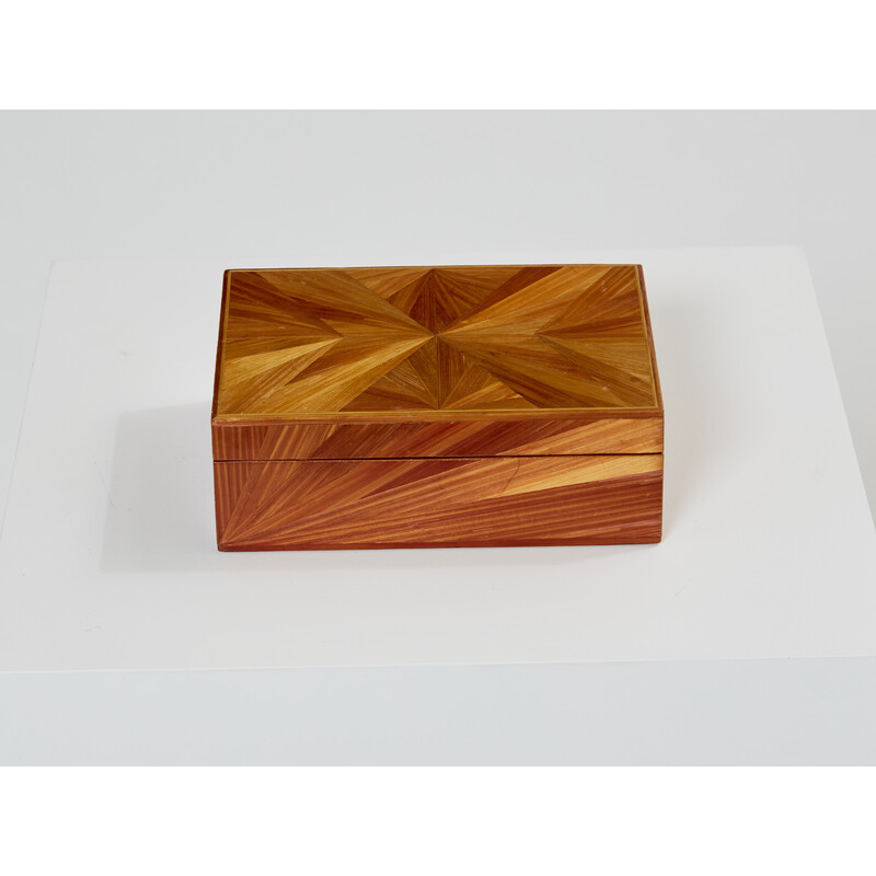 Vintage box in straw marquetry by Jean-Michel Frank, 1930s