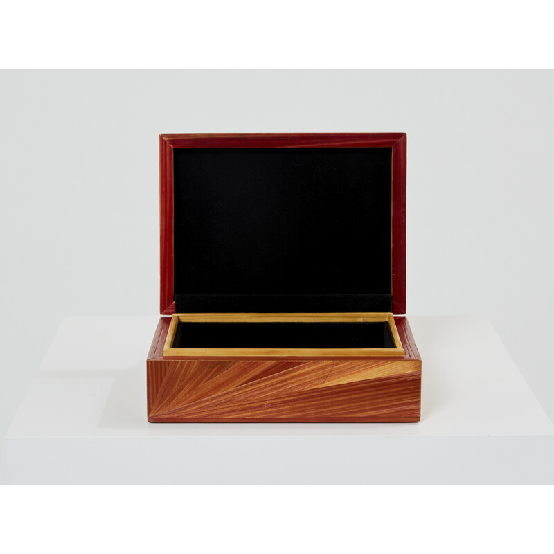 Vintage box in straw marquetry by Jean-Michel Frank, 1930s