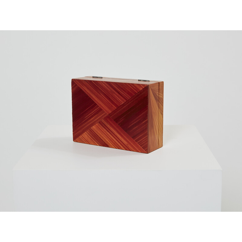 Vintage box in straw marquetry by Jean-Michel Frank, 1930s