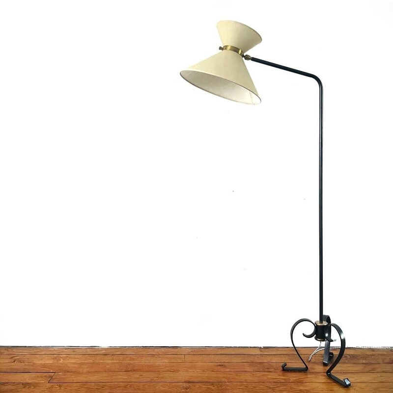 Vintage diabolo floor lamp by René Mathieu for R. Lunel, 1950