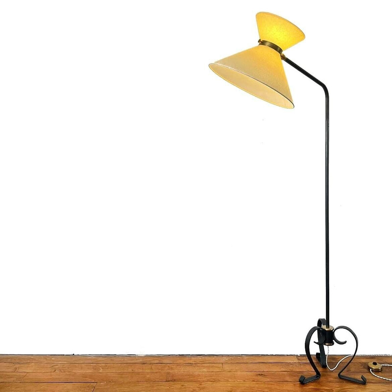 Vintage diabolo floor lamp by René Mathieu for R. Lunel, 1950