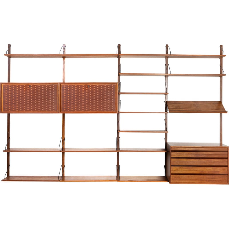 Scandinavian vintage wall unit by Poul Cadovius for Royal System, 1960s