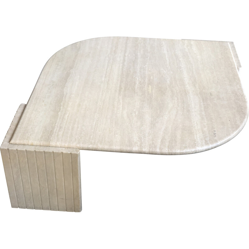 Vintage travertine coffee table by Roche Bobois, 1970