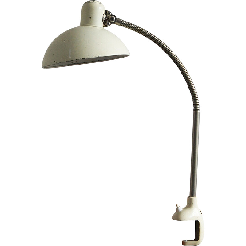 Lampe de table vintage Bauhaus blanche par Christian Dell pour Kaiser Idell, 1950