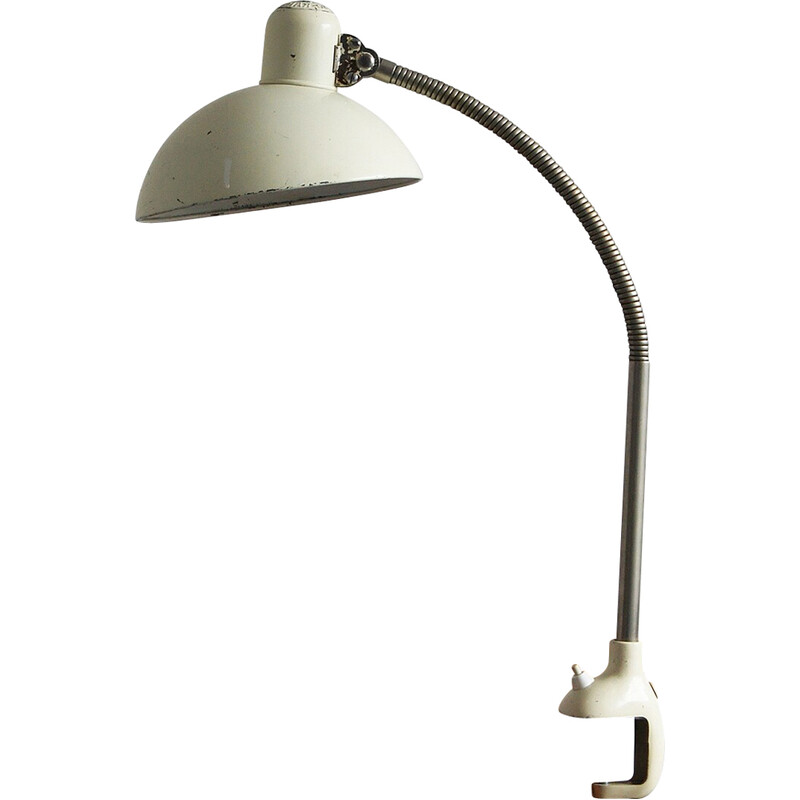 Vintage Bauhaus white table lamp by Christian Dell for Kaiser Idell, 1950s
