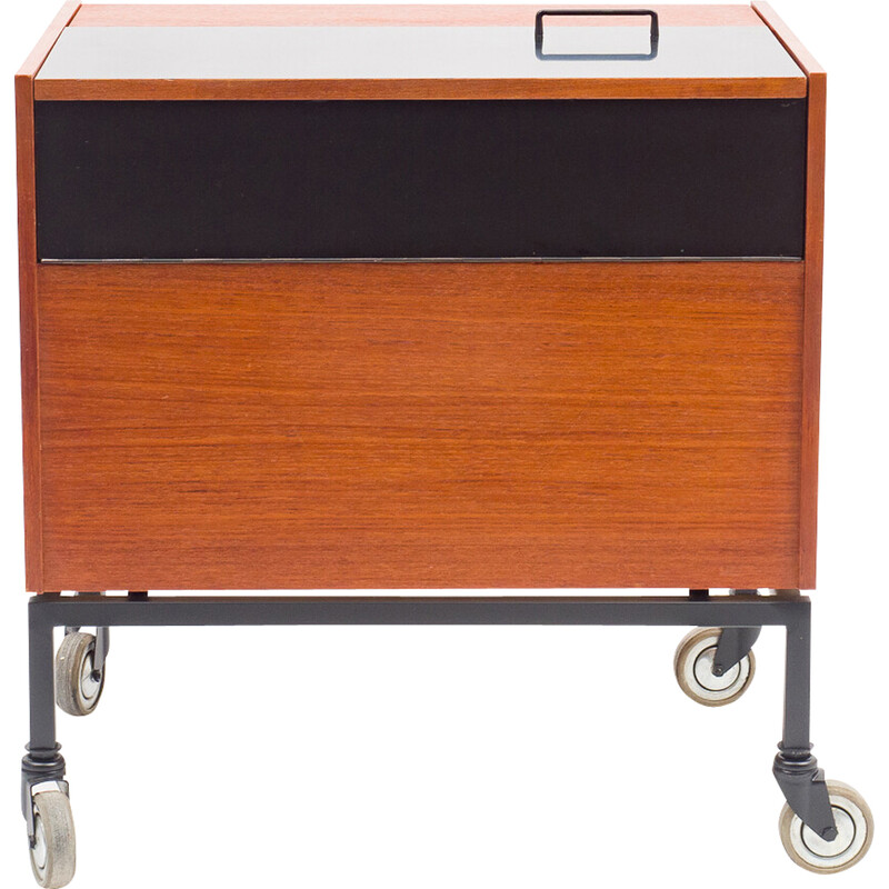 Mid-eeuwse teakhouten bar trolley, 1960