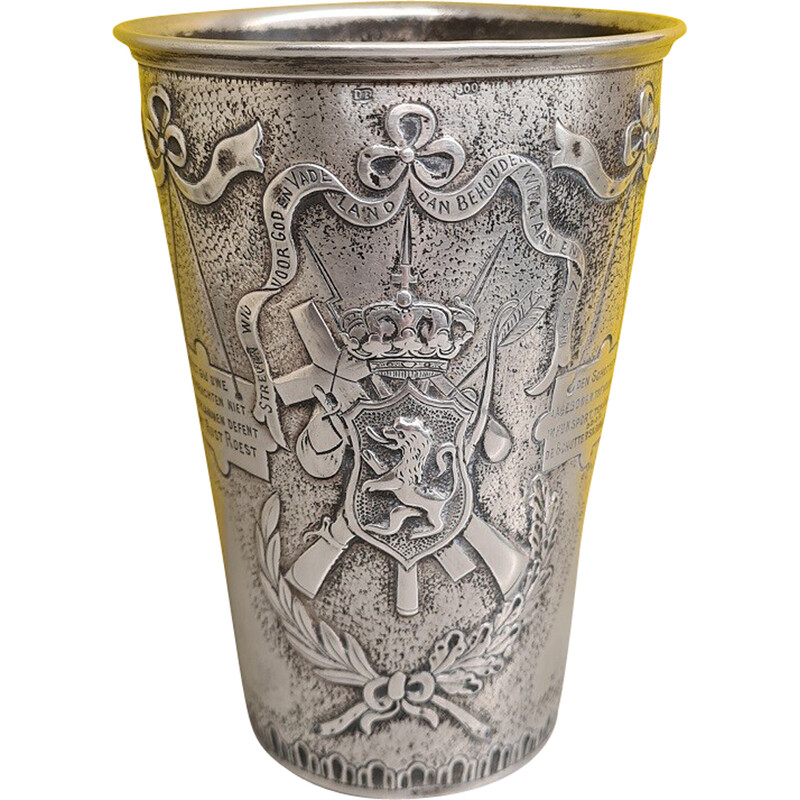 Vintage silver shooters cup Merxem, Belgium 1911