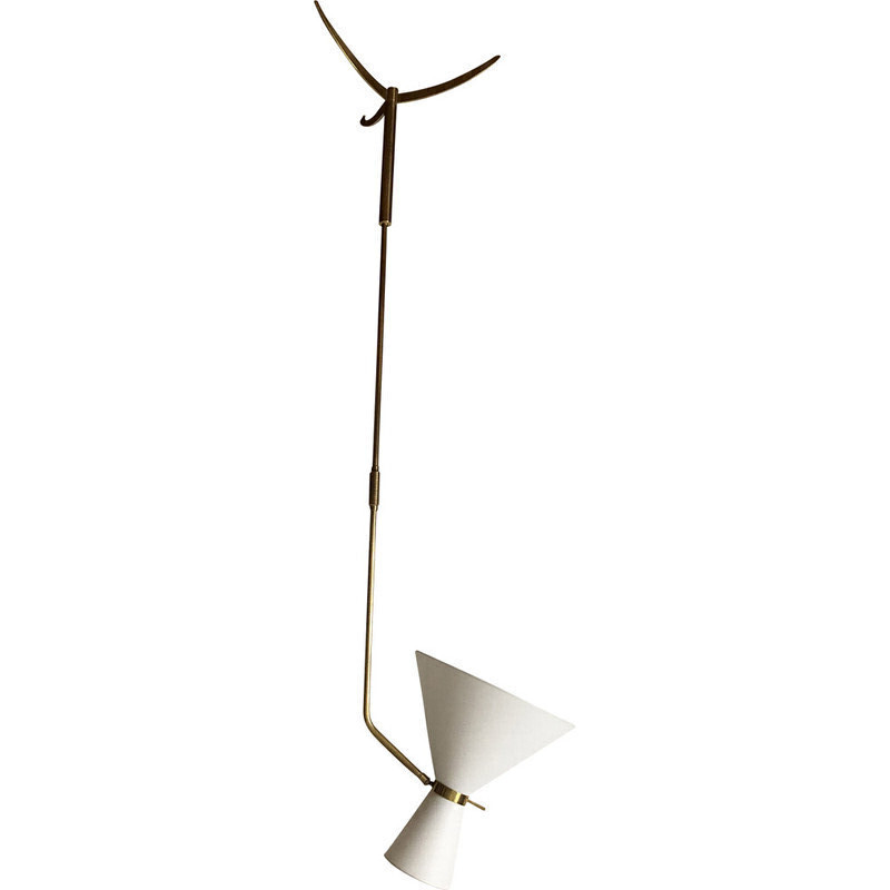 Vintage brass diabolo floor lamp, 1950-1960