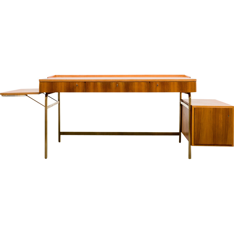 Mid-century desk in walnut by Erwin Behr for Behr Möbel, 1960s