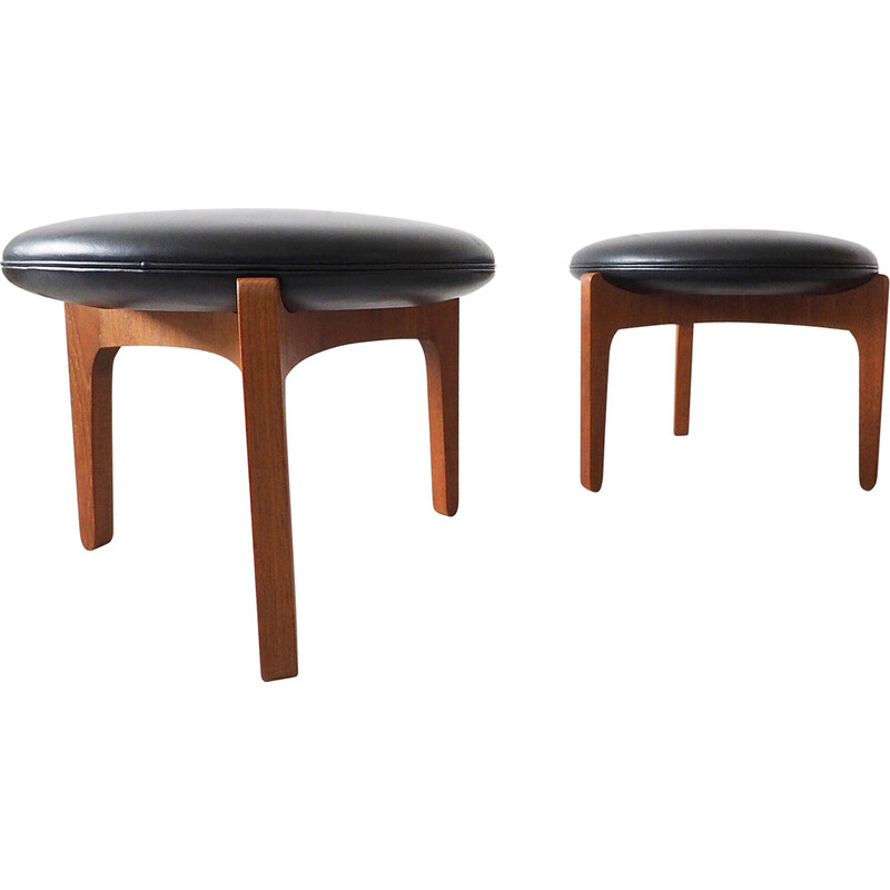 Vintage teak stool by Ellekaer and Linneberg, Denmark 1960s