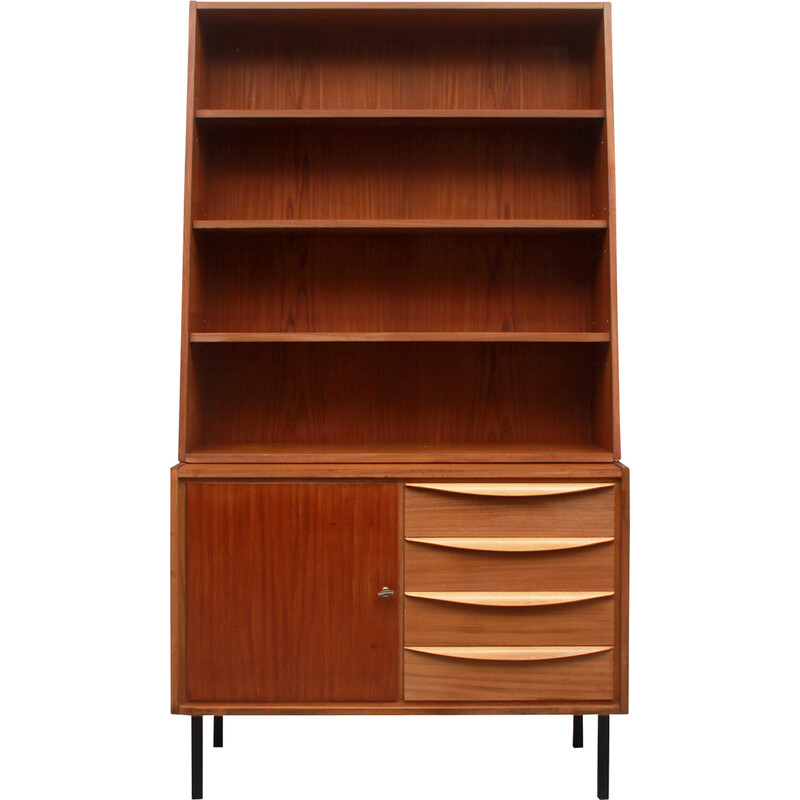 Vintage wood bookcase, 1950s