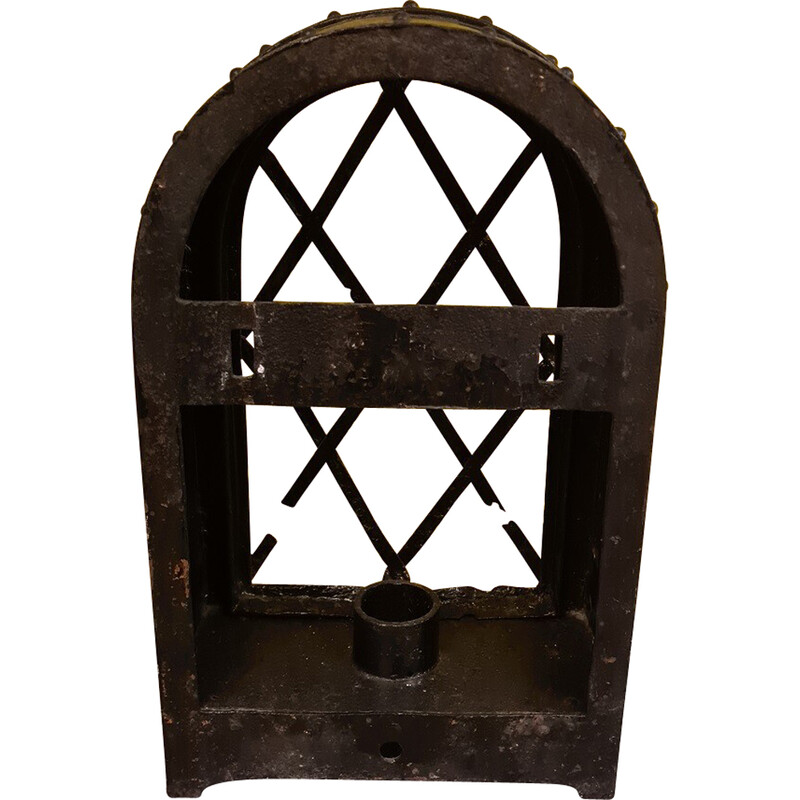 Vintage wrought iron wall lamp, France 1600s