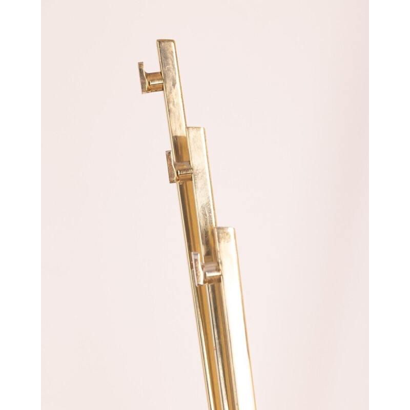 Vintage coat rack in marble and brass by Romeo Rega, 1960s