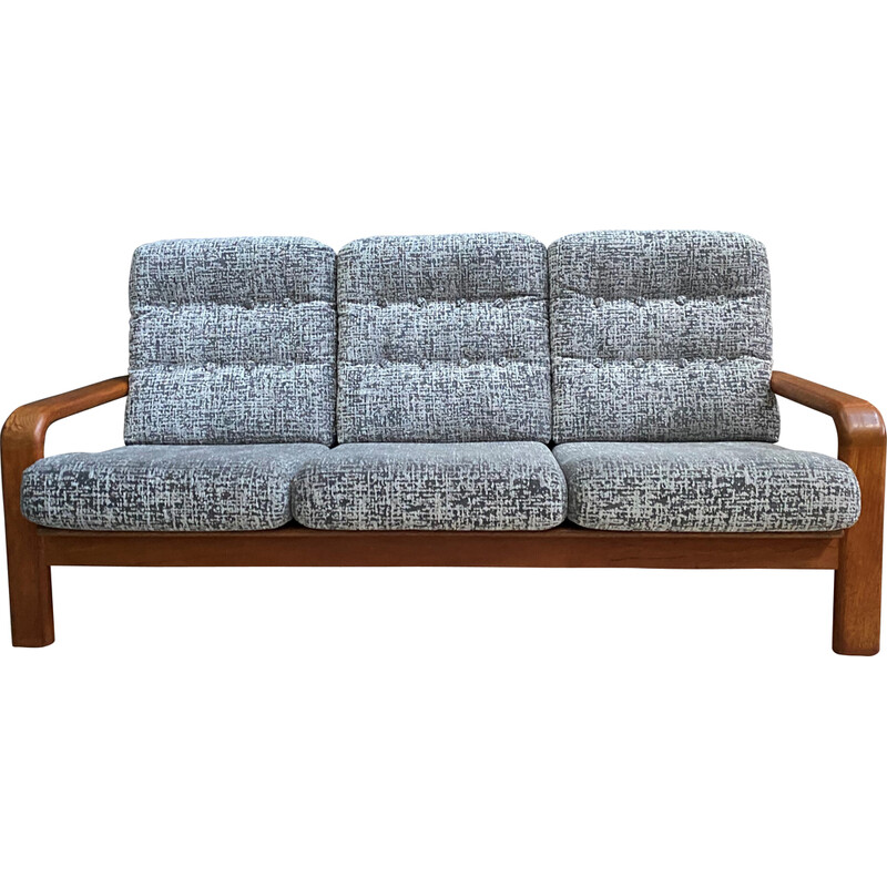 Vintage 3-sitziges Teakholzsofa von S. Burchardt Nielsen, Dänemark