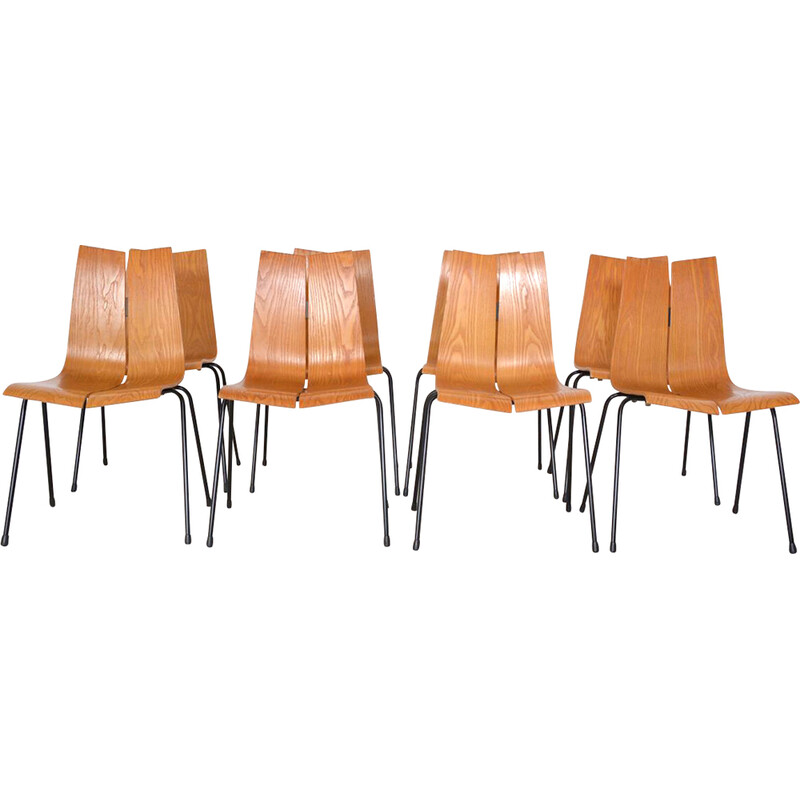 Set of 8 vintage chairs Ga by Hans Bellmann for Horgen-Glarus, Switzerland 1960