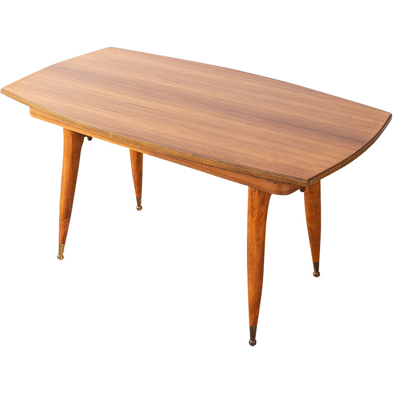 Vintage adjustable coffee table in solid wood and teak, Germany 1950s