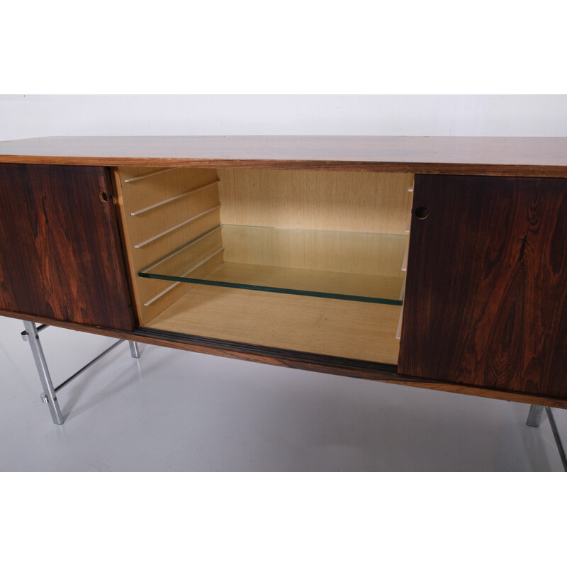 Vintage palissander en chromen dressoir van Jan Lunde Knudsen voor Gunnar Sørlie, 1960