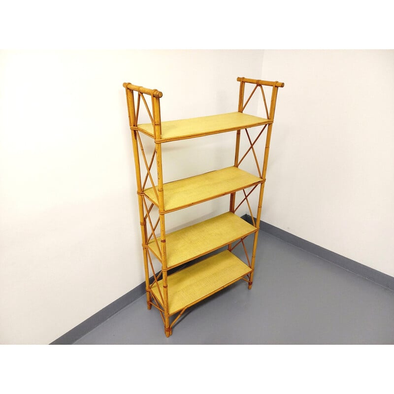 Vintage rattan shelf, 1960