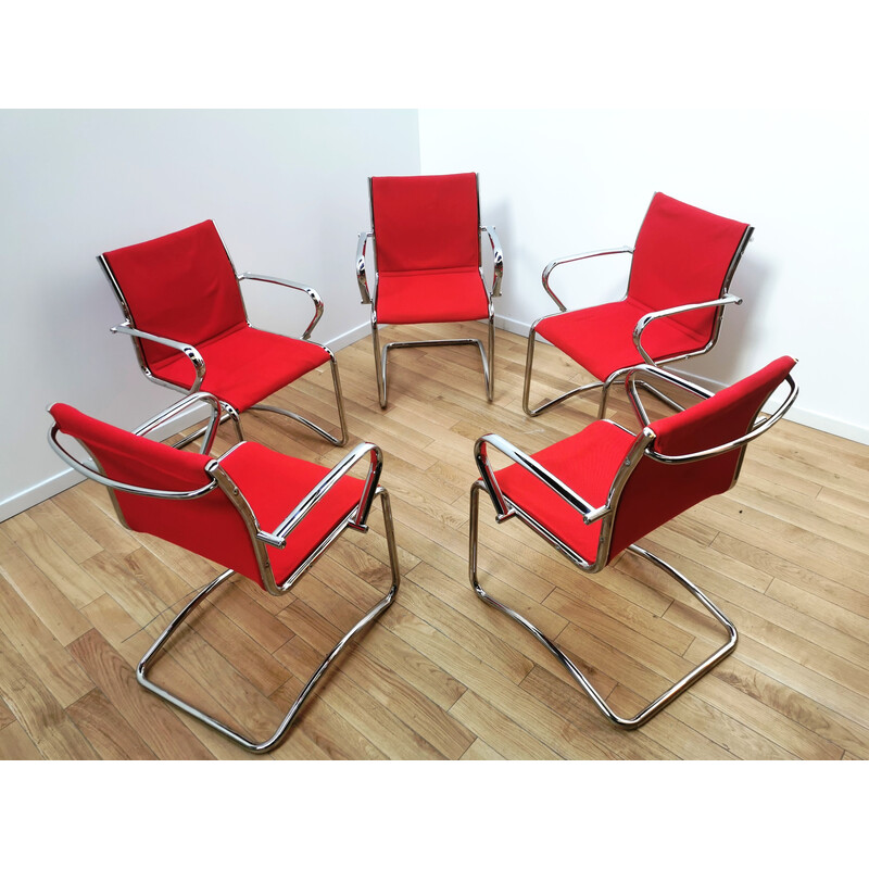 Set of 5 vintage sled chairs
