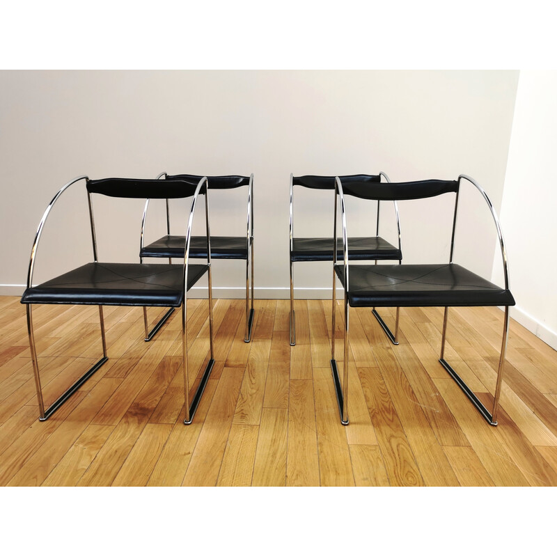Set of 4 vintage Patoz chairs by Francesco Soro for Icf, Italy