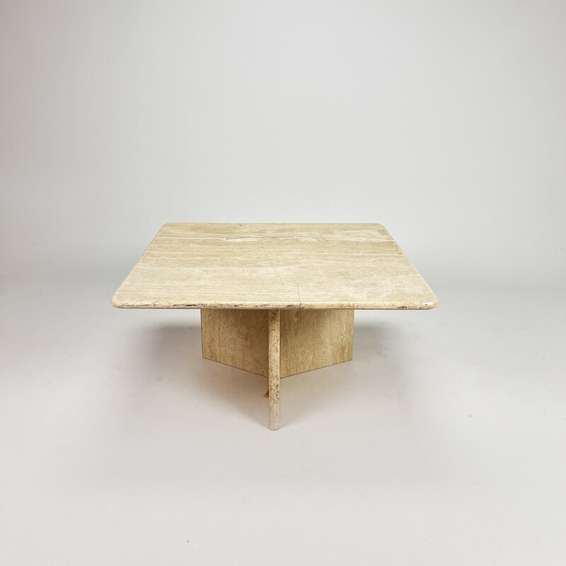 Vintage travertine coffee table, Italy 1970s