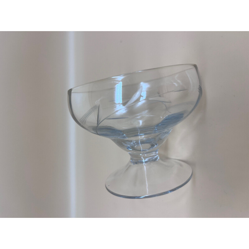 Vintage chased glass champagne glasses, 1950s