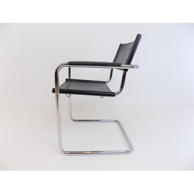 Coppia di sedie vintage in pelle di Martin Stam