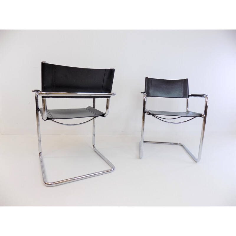 Pair of vintage leather chairs by Martin Stam