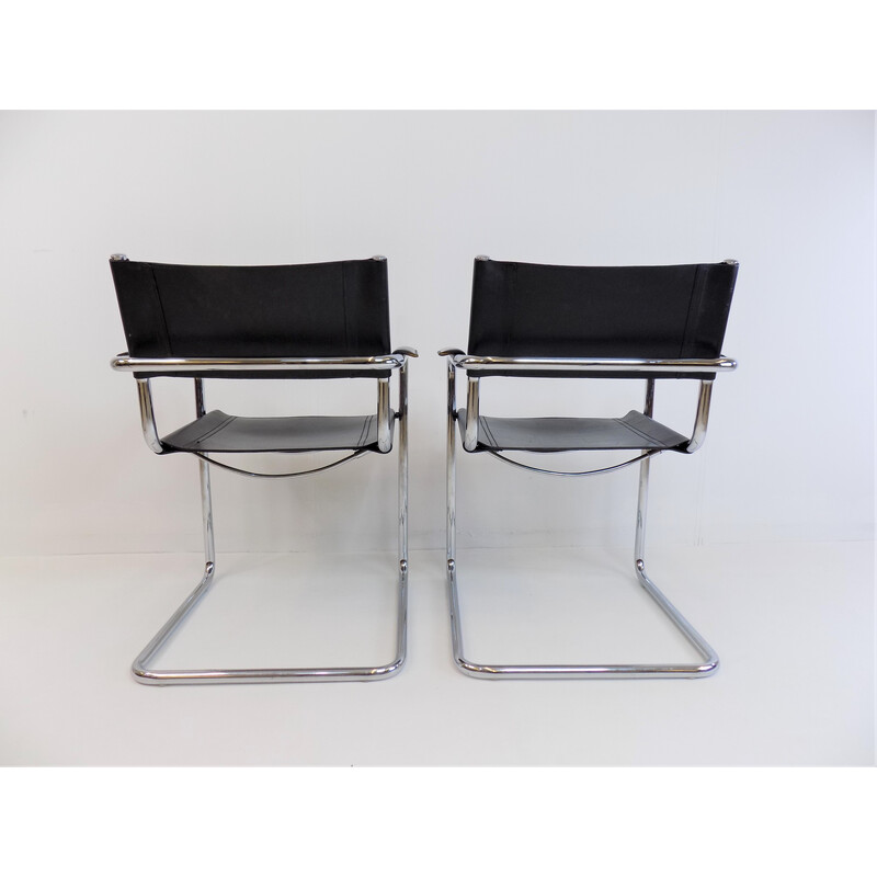 Pair of vintage leather chairs by Martin Stam