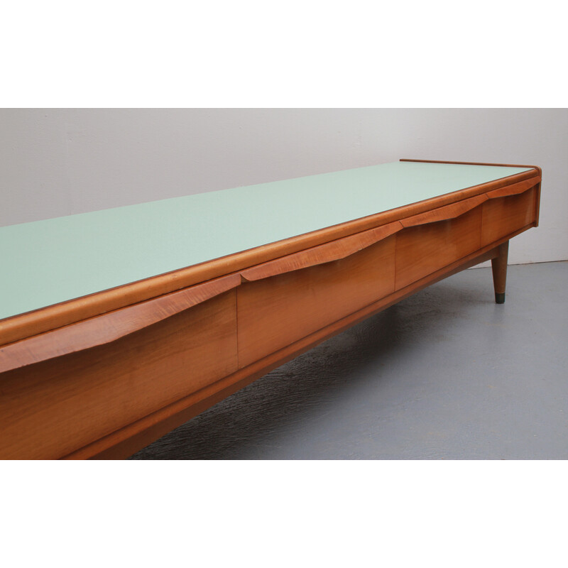 Vintage walnoot en formica lowboard, 1950